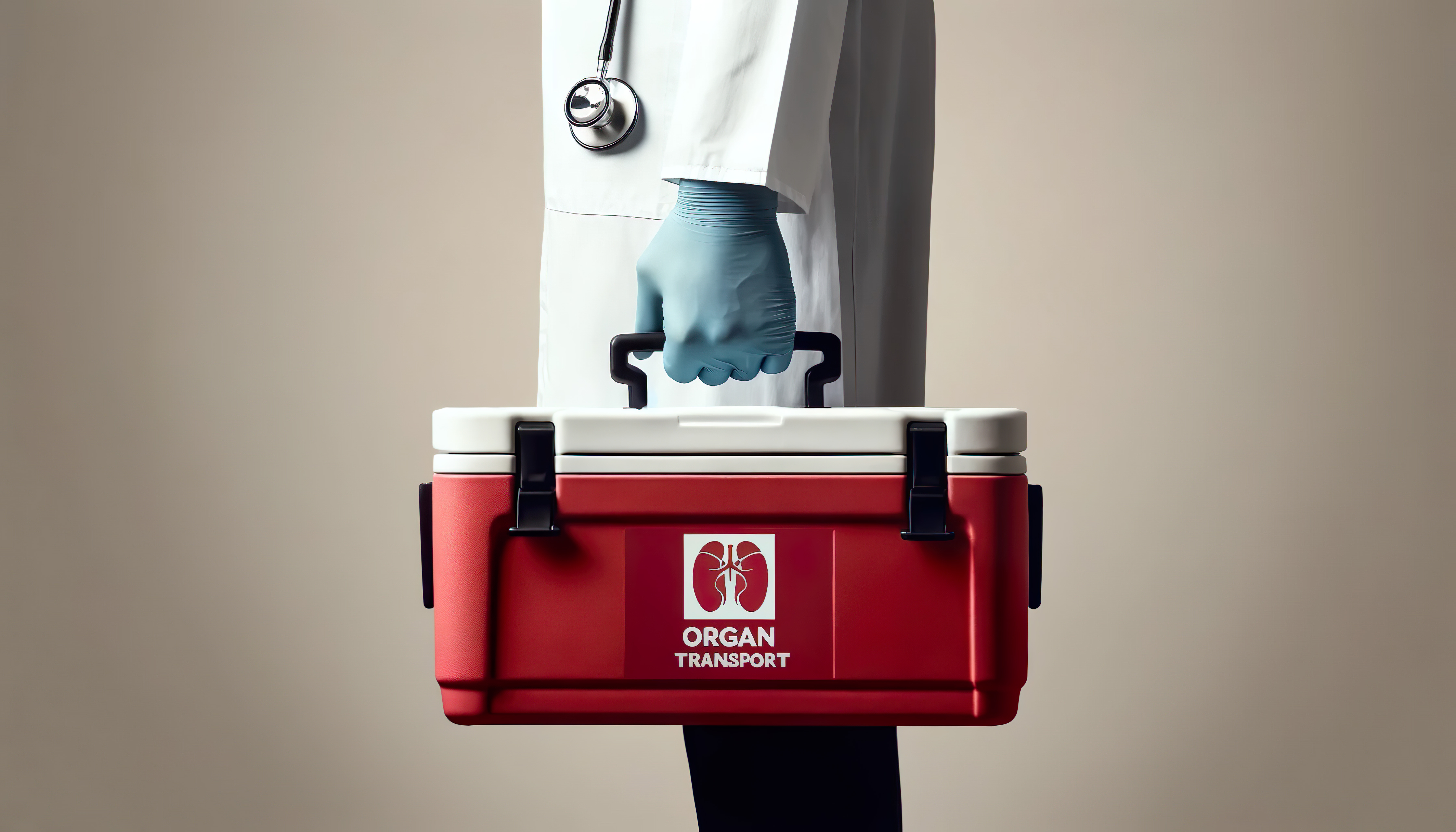 doctor holding a cooler for an organ donation